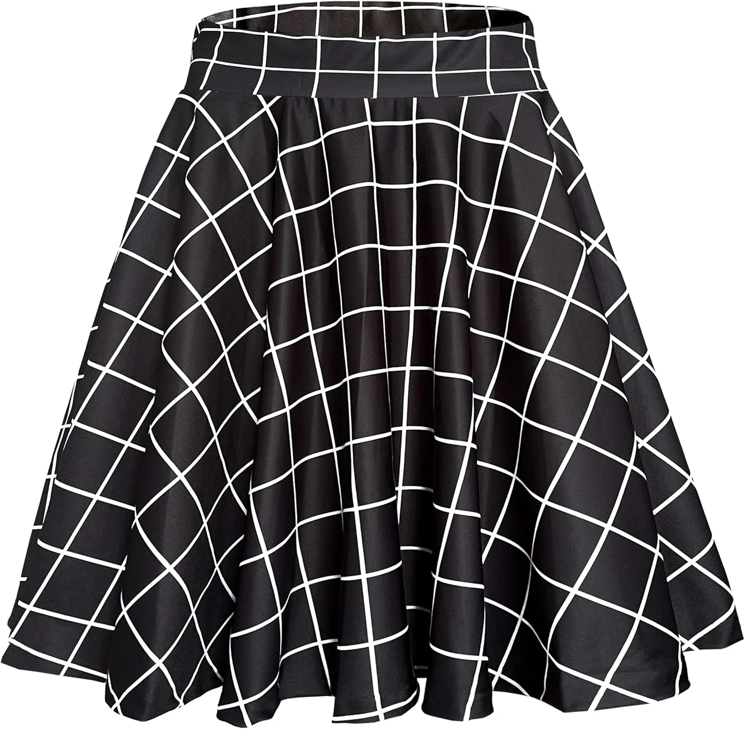 Afibi Casual Mini Stretch Waist Flared Plain Pleated Skater Skirt