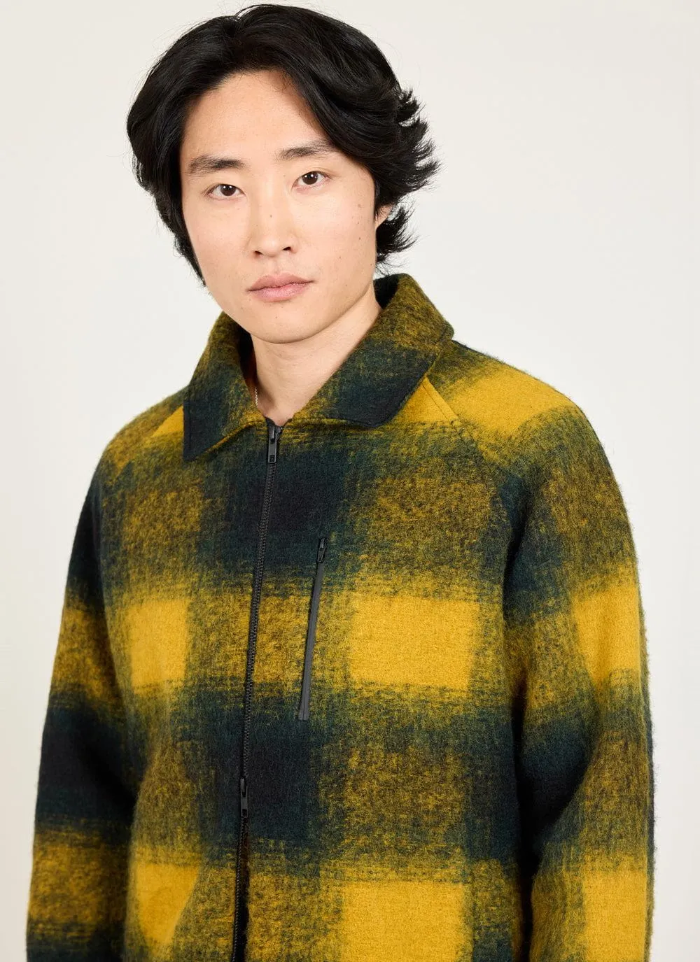 Check Anderson Wool Fleece | Wool | Mustard