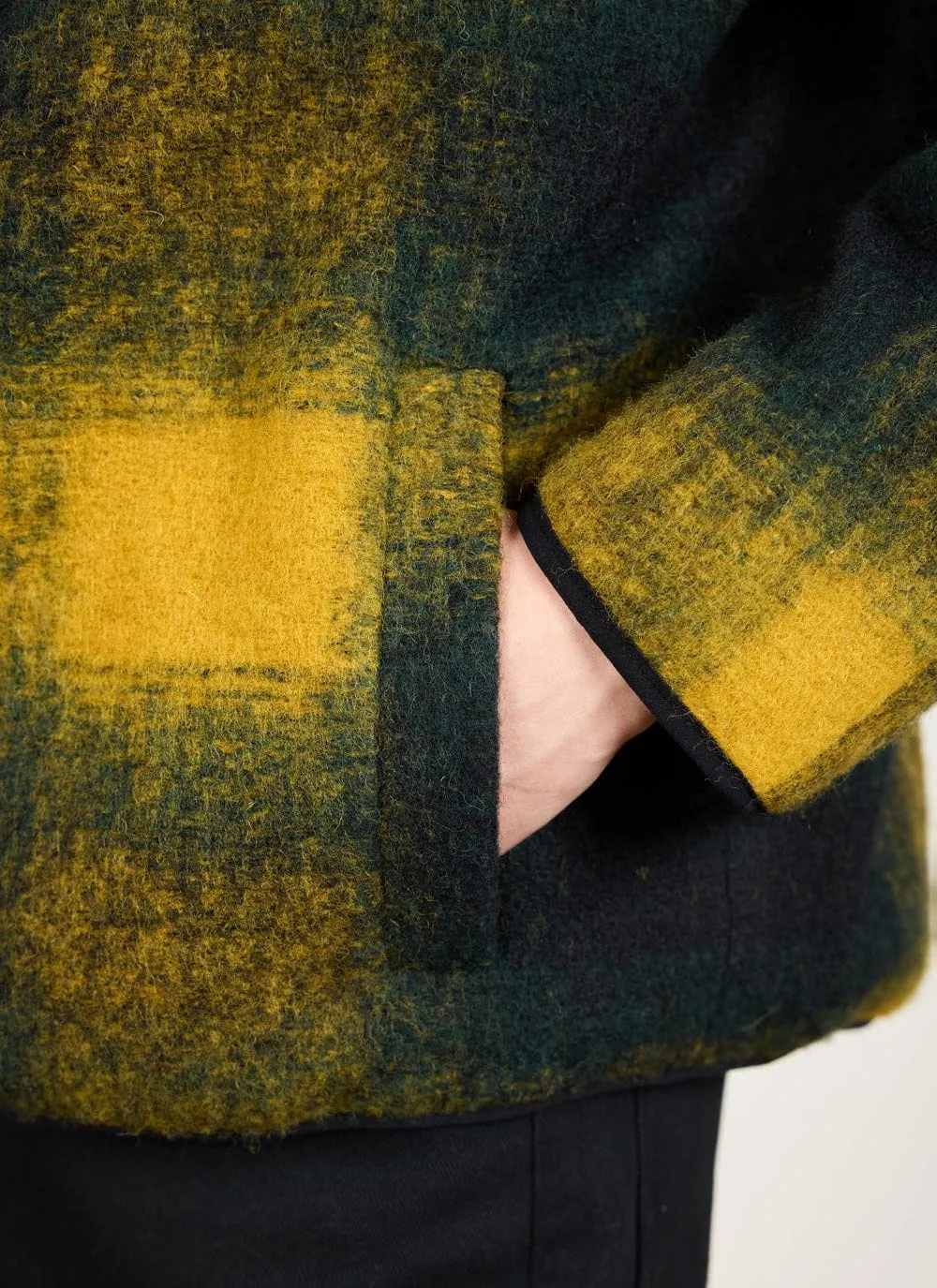Check Anderson Wool Fleece | Wool | Mustard