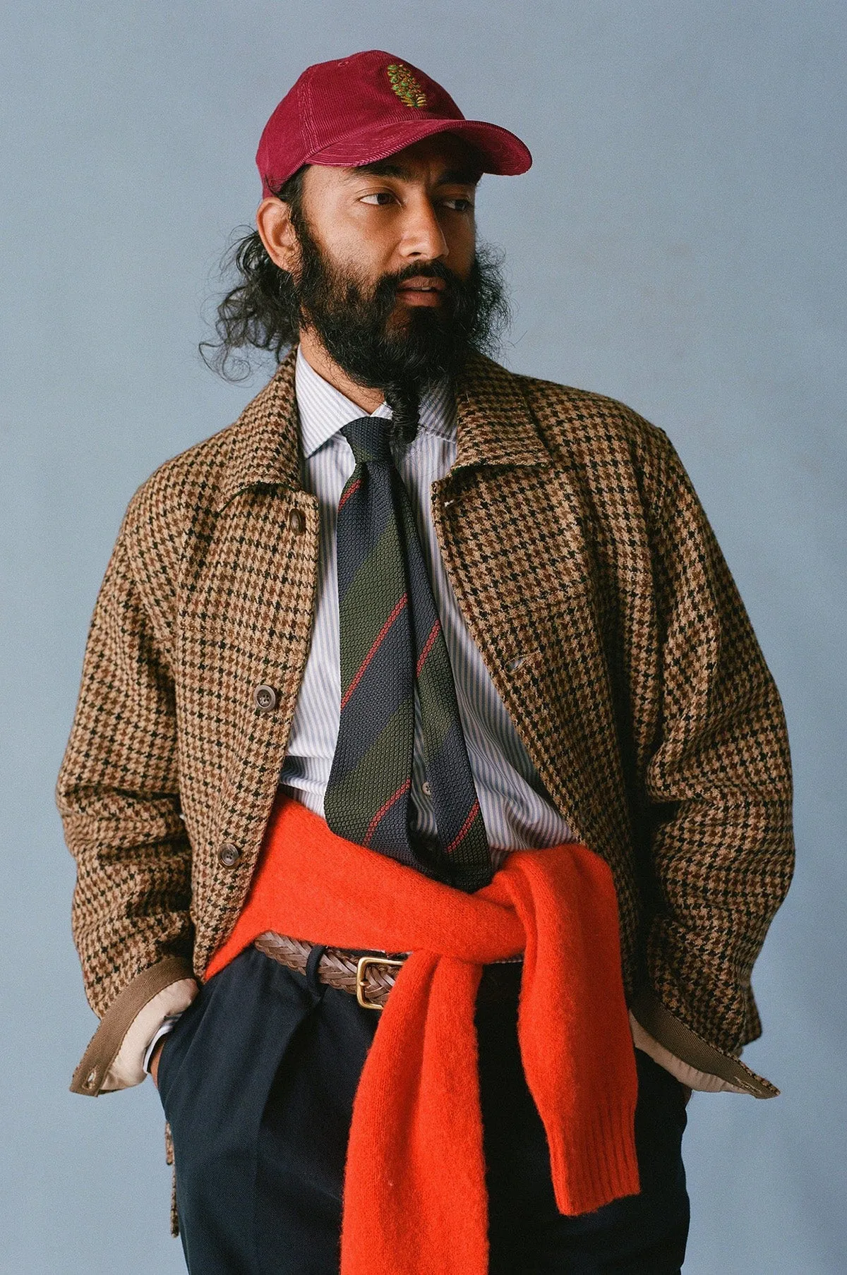 Checked Donkey Chore Jacket Line Tweed Brown Check