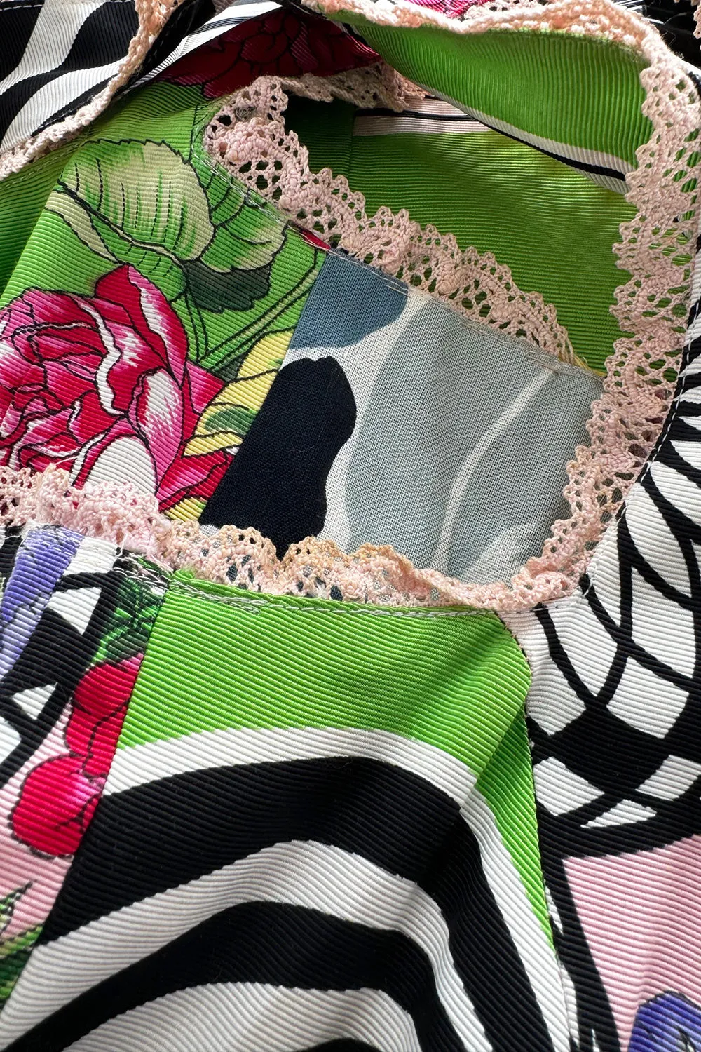 Dreamiest Spring 1992 Gianni Versace Versus Documented Pink Bow Detailed & Floral Print Dress