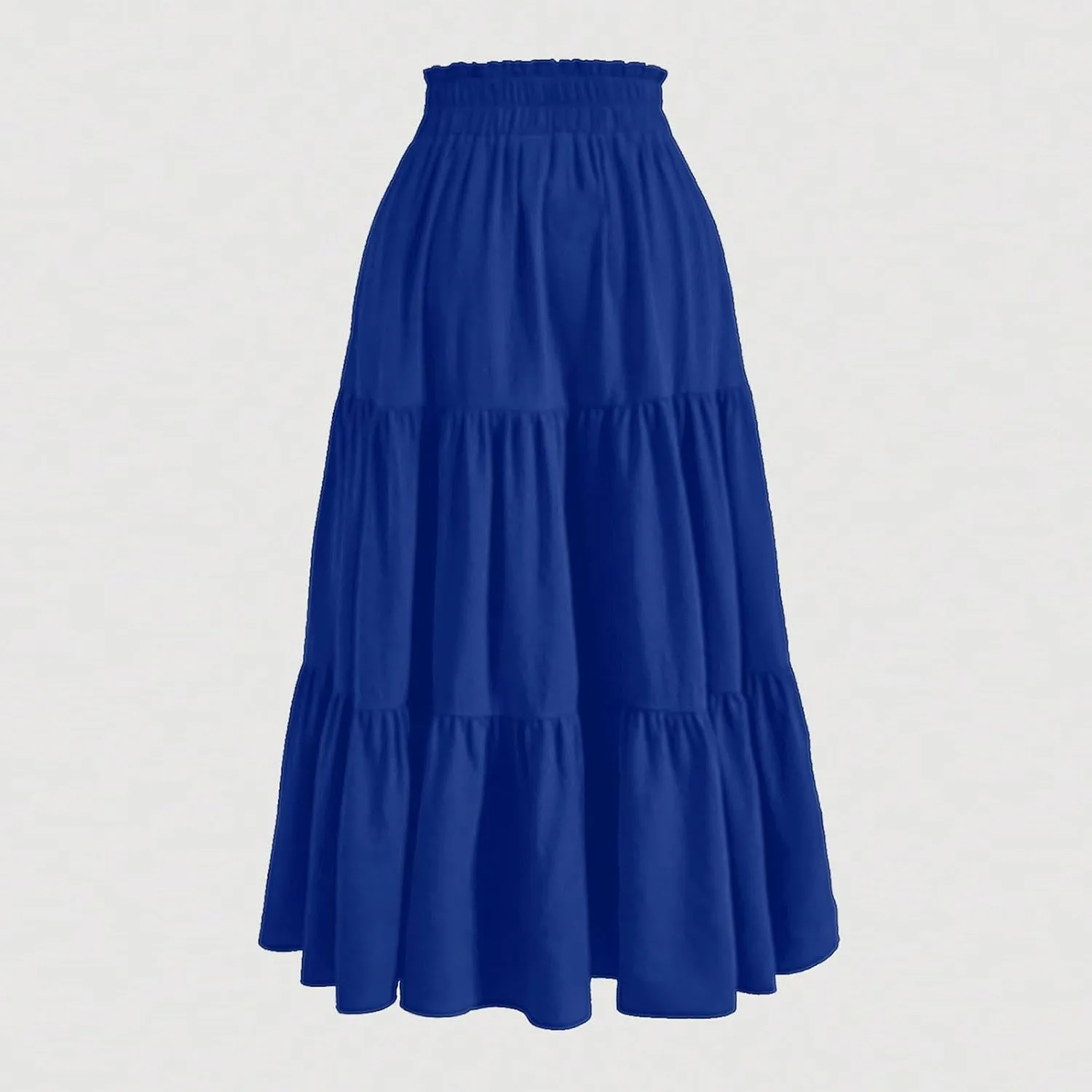 Floral Maxi Skirt Flowy Trendy Long Skirts for Women Boho High Waisted Swing A Line Tiered Casual Clothes