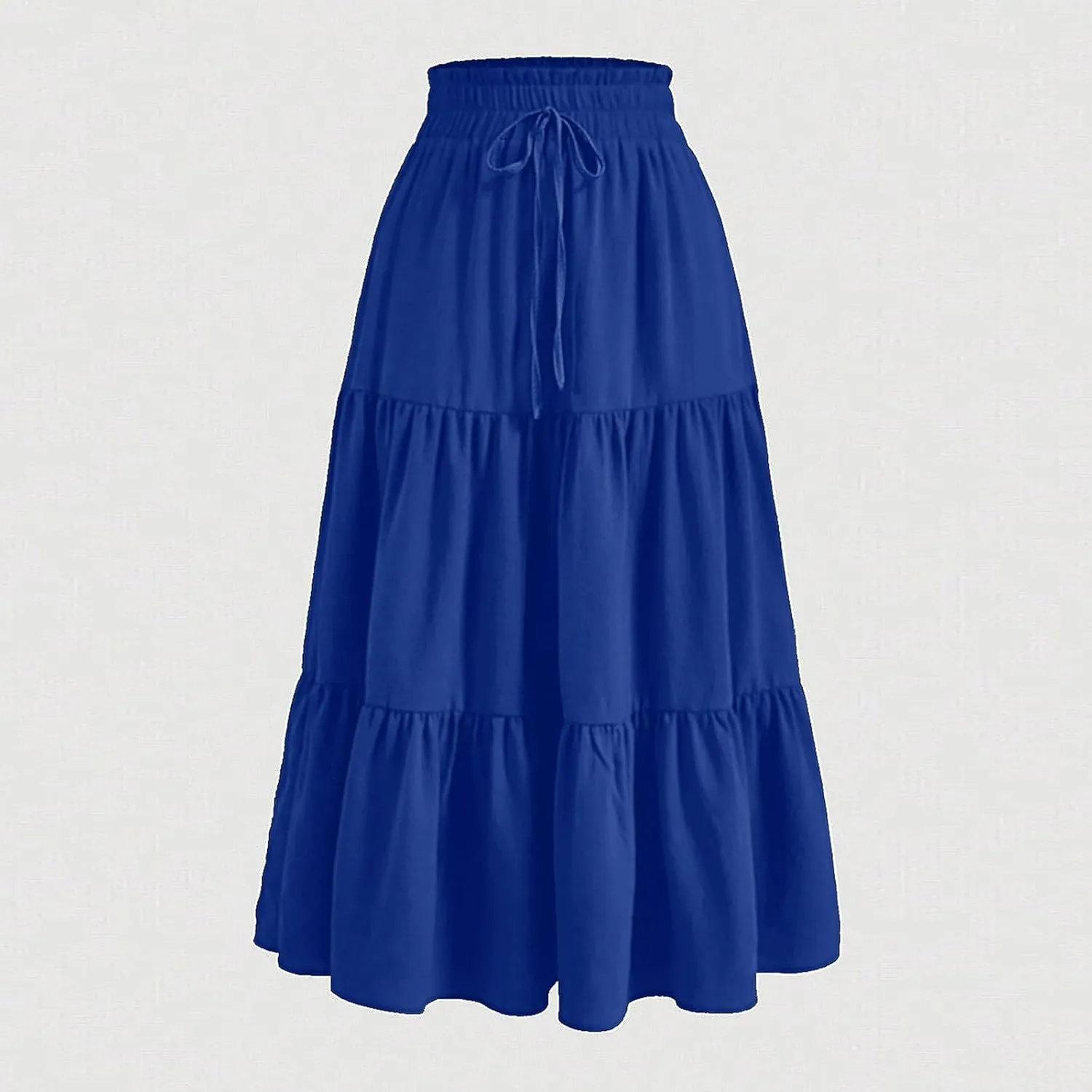 Floral Maxi Skirt Flowy Trendy Long Skirts for Women Boho High Waisted Swing A Line Tiered Casual Clothes