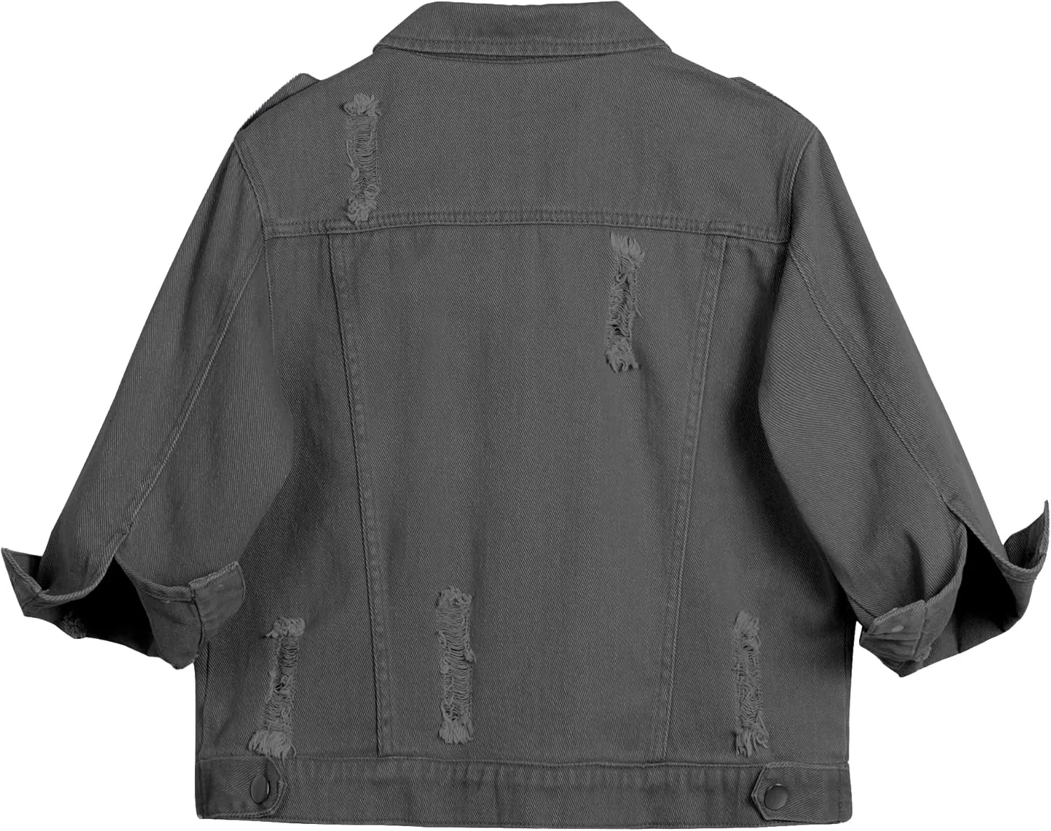 Hixiaohe Women Autumn 3/4 Sleeve Retro Short Denim Jackets Light Blue Jean Coats