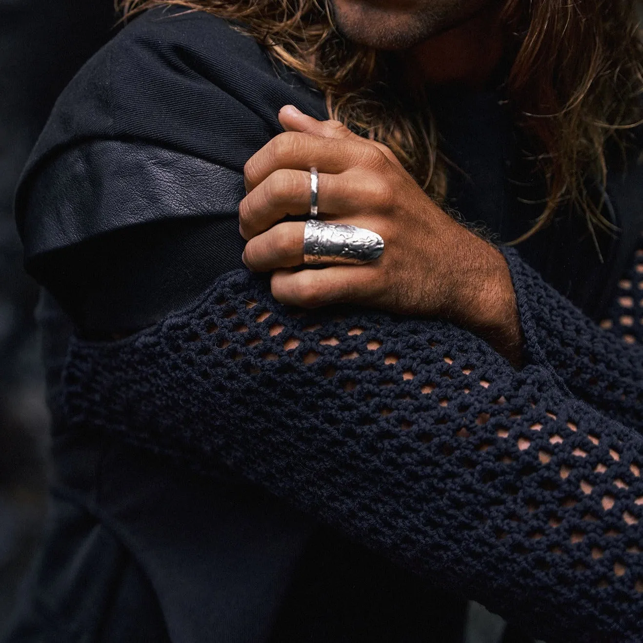 Knit sleeves jacket
