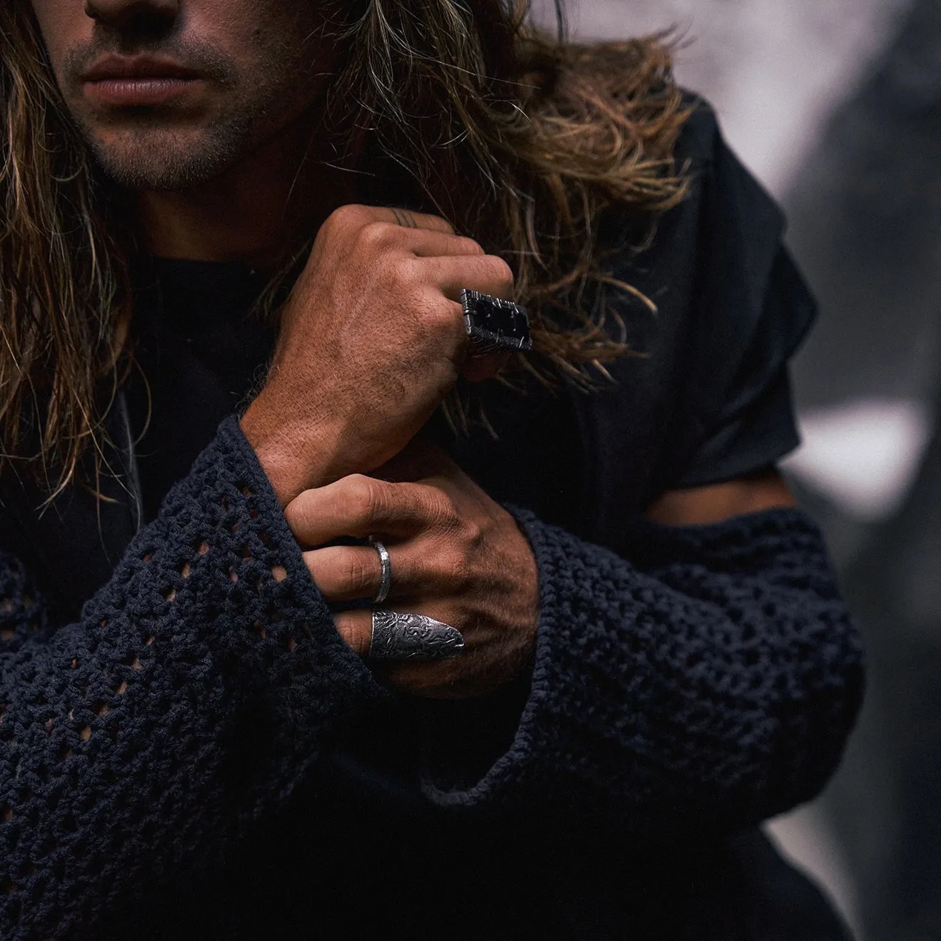 Knit sleeves jacket