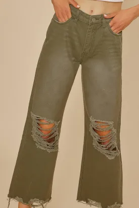 L- DISTRESSED LIGHT WEIGHT DENIM STRAIGHT JEAN _ SKU AP0033