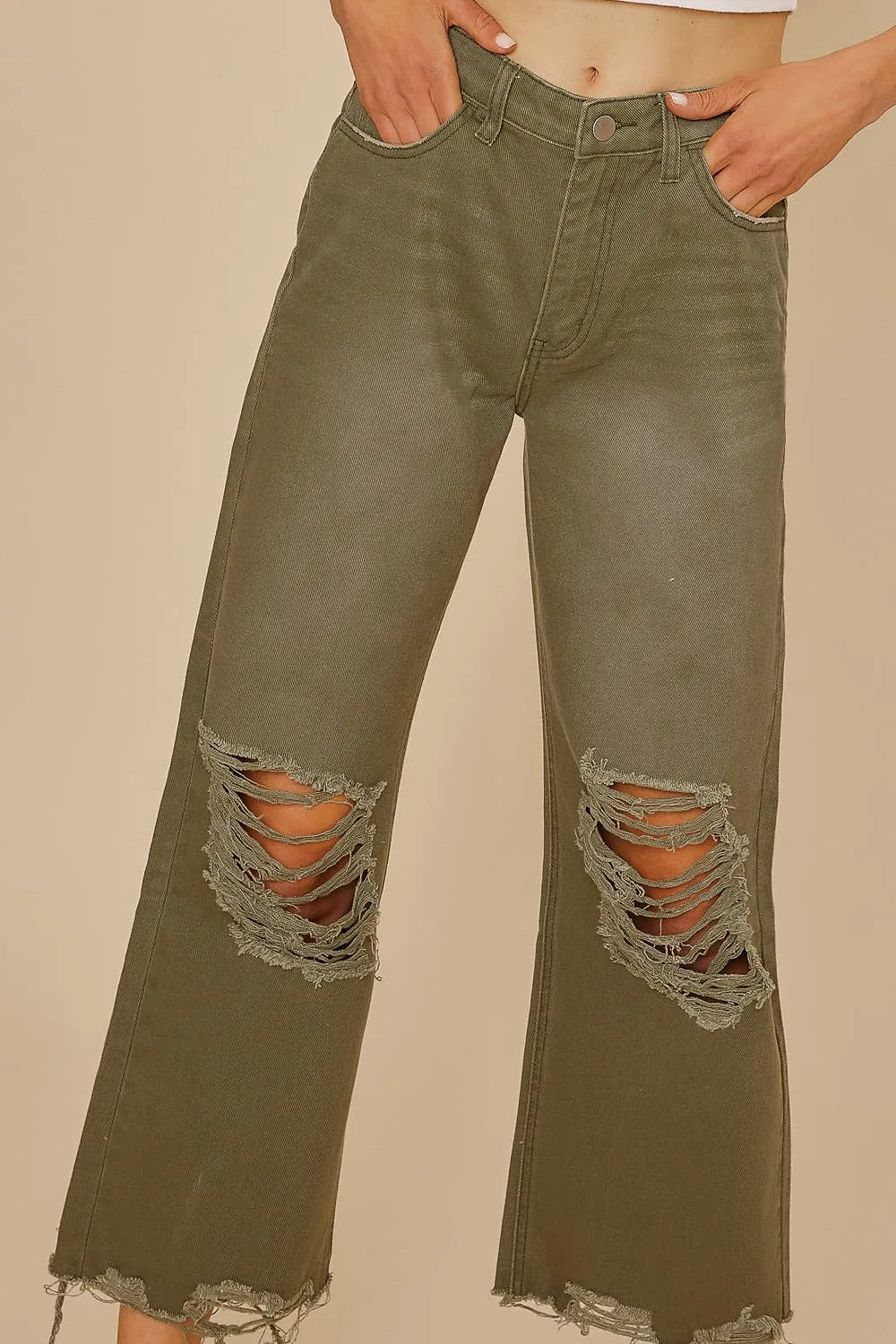 L- DISTRESSED LIGHT WEIGHT DENIM STRAIGHT JEAN _ SKU AP0033