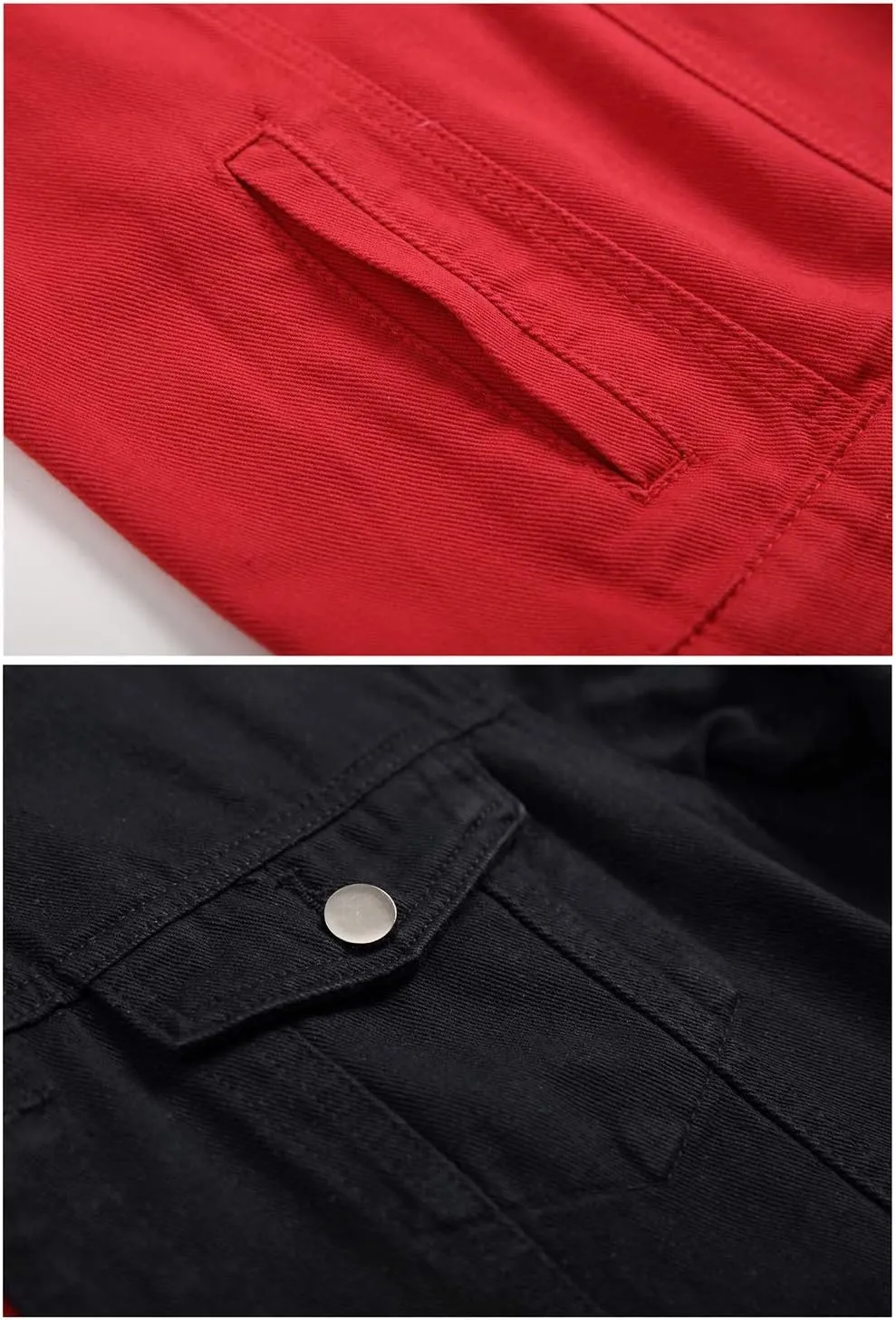 LZLER Jean Jacket for Men,Separable Left&Right Ripped Slim Fit Mens Denim Jacket