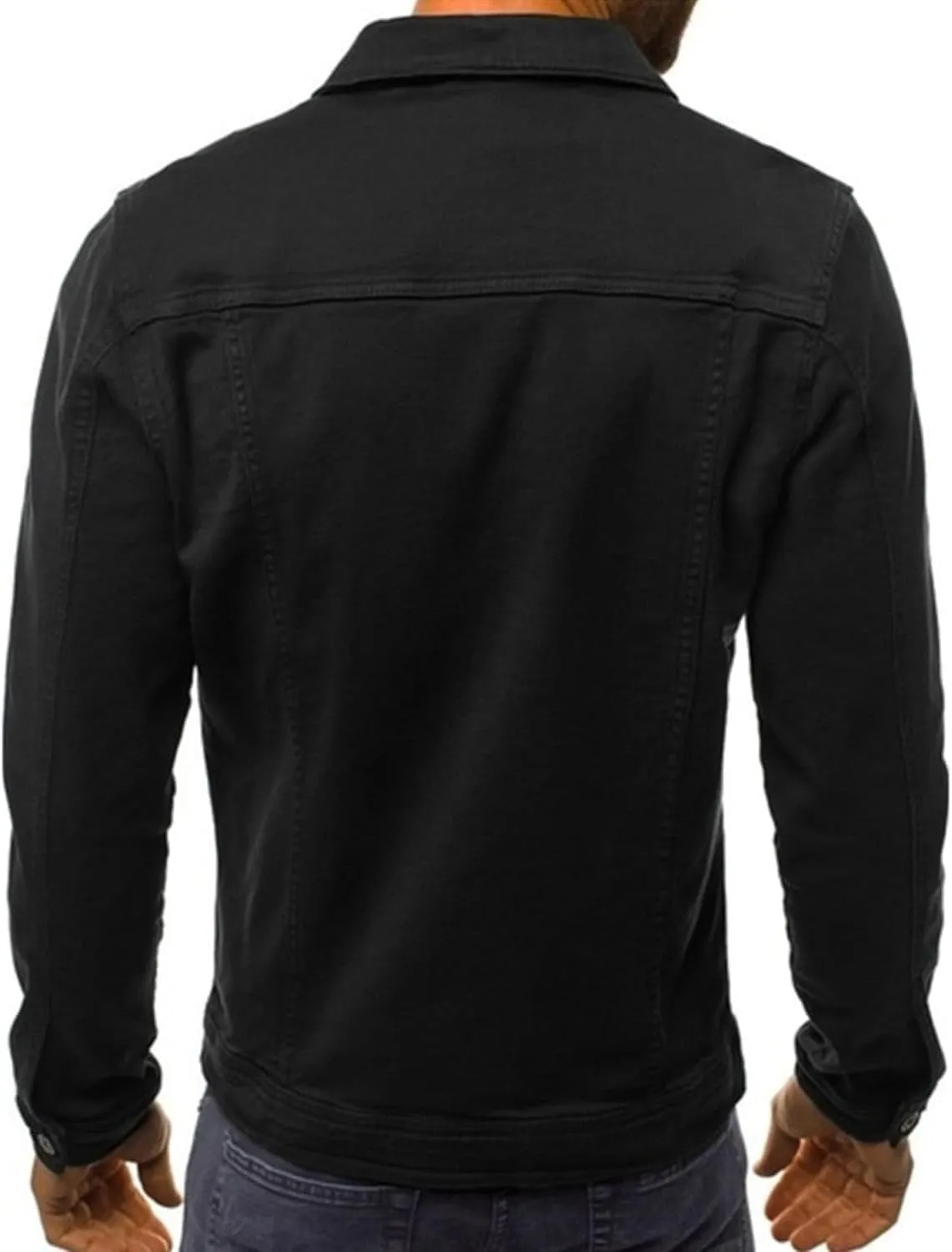 Men's Loose Plus Size Casual Jean Jacket Spring Autumn Denim Jacket Classic Trucker Style Slim Fit Outerwear