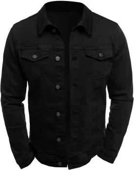 Men's Loose Plus Size Casual Jean Jacket Spring Autumn Denim Jacket Classic Trucker Style Slim Fit Outerwear