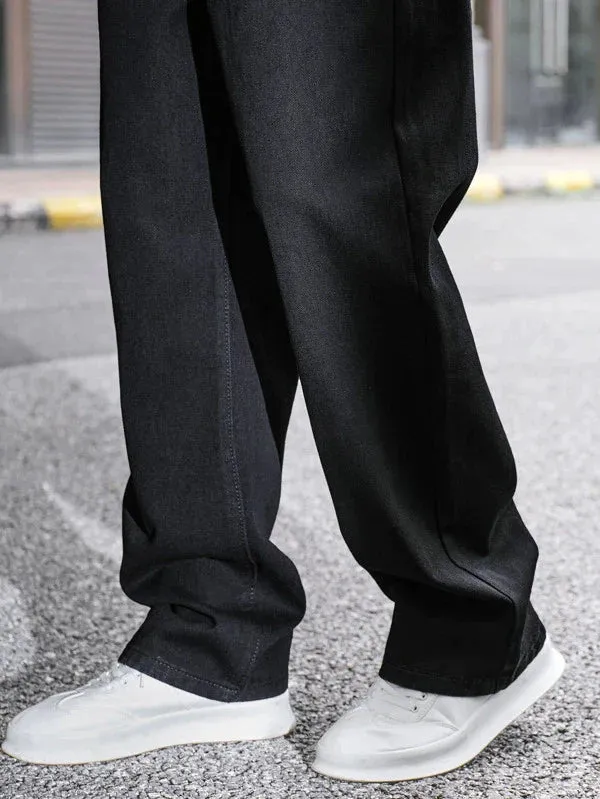 Pure Black Baggy Fit Rigid Jeans