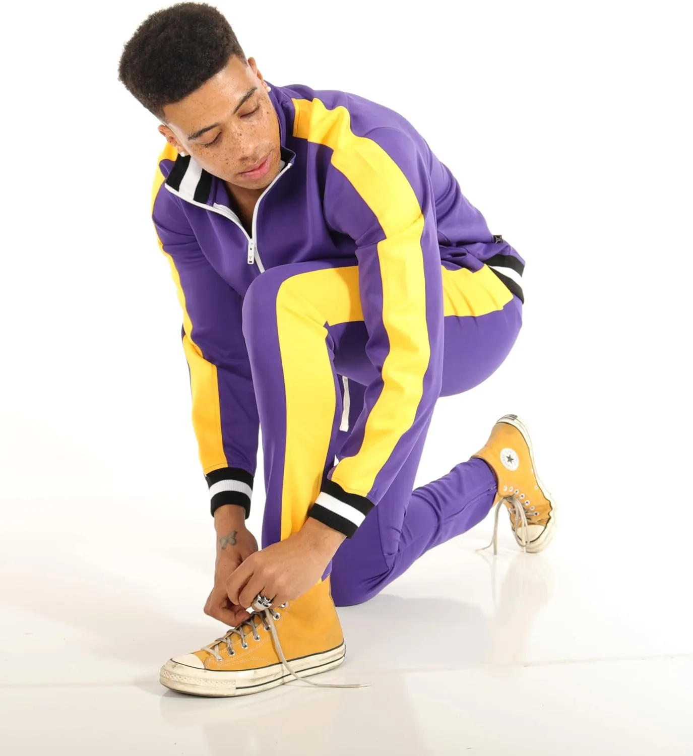 SCREENSHOT Mens Urban Hip Hop Premium Track Jacket - Slim Fit Side Taping Sportswear Urbanwear Streetwear Fashion Top