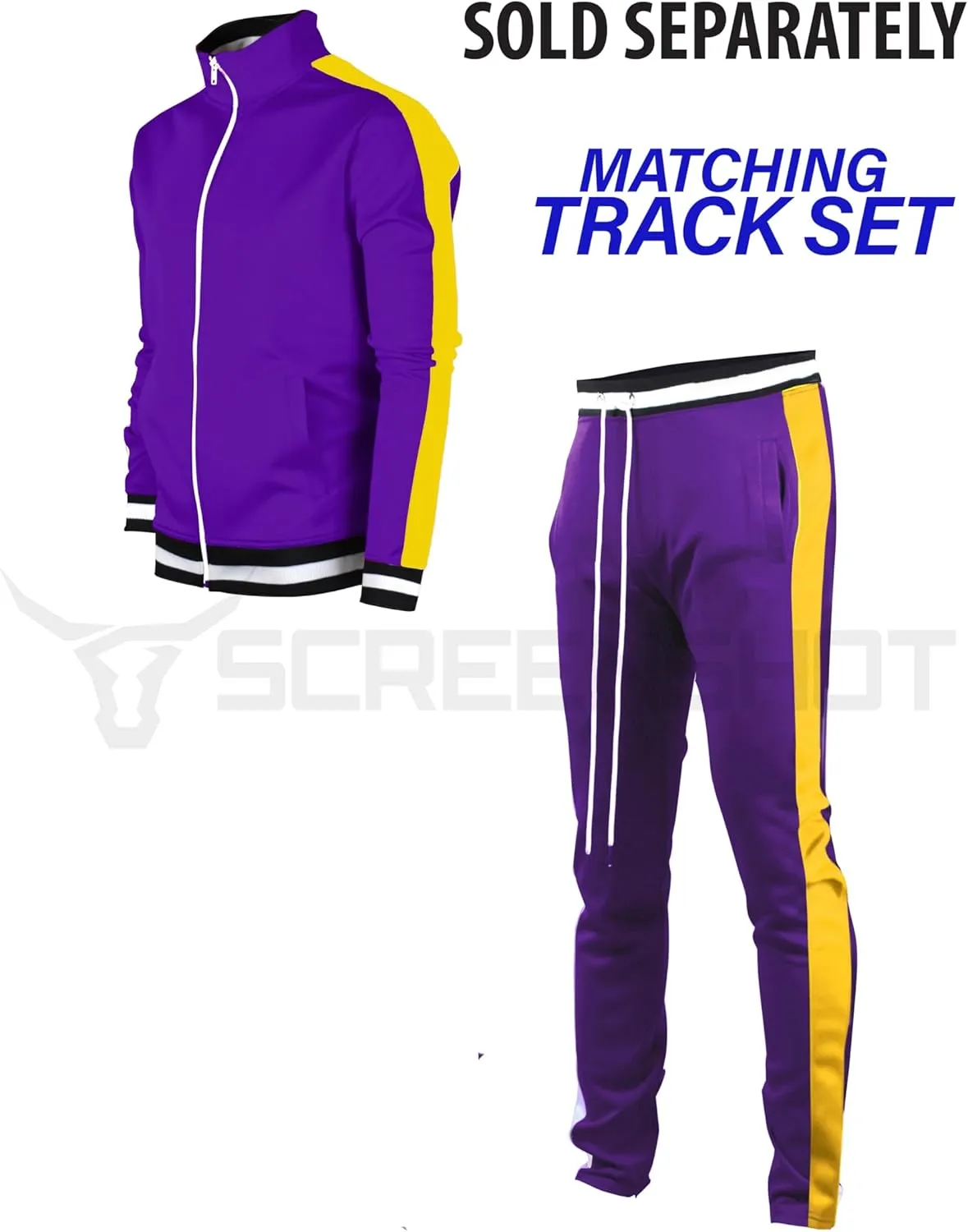 SCREENSHOT Mens Urban Hip Hop Premium Track Jacket - Slim Fit Side Taping Sportswear Urbanwear Streetwear Fashion Top