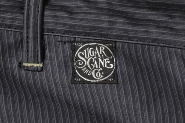 Sugar Cane, Work Pants, Gray Print Moleskin