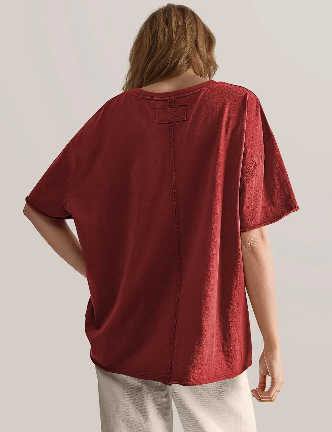 TARSE Oversized Tshirts for Women 2024 Loose Fit Summer Tunic Tops Soft Cotton Short Sleeve Boxy Tee
