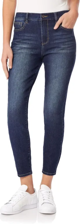 WallFlower Women's Fearless Curvy Ankle Denim Super High-Rise Insta Vintage Juniors Jeans (Standard and Plus)